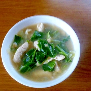 キャベツの外葉のポカポカ生姜スープ